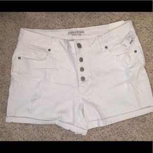 Maurices White Button Fly Shorts